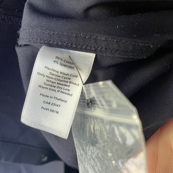 Talbots Navy Blue Wrinkle Free Buttondown Shirt no iron - Picture 7 of 9